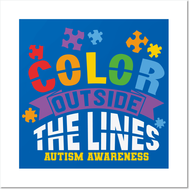 Autism Awareness - Go Blue for Autism Wall Art by Peter the T-Shirt Dude